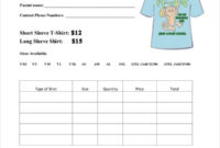 Order Form For Shirts Sample Ten Unconventional Knowledge with Blank T Shirt Order Form Template