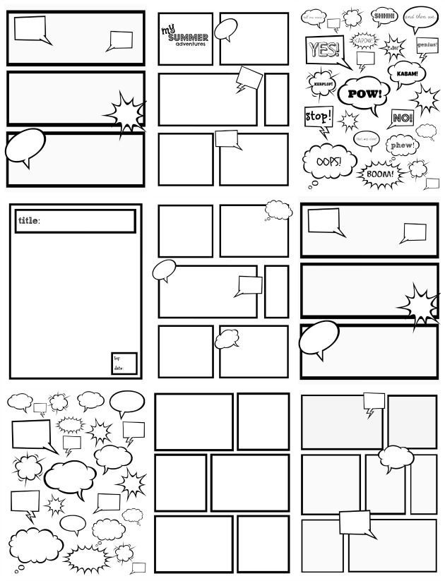 Pin On Cartoons 3 in Printable Blank Comic Strip Template For Kids