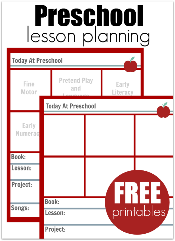 Preschool Lesson Planning Template - Free Printables for Blank Preschool Lesson Plan Template