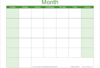 Printable Blank Calendar throughout Full Page Blank Calendar Template