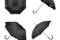 Realistic Detailed 3D Black Blank Umbrella Template Mockup in Blank Umbrella Template