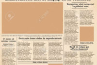 Realistic Old Newspaper Front Page Template. Vector with regard to Blank Old Newspaper Template