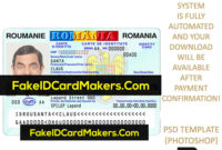 Romanian Id Card Template Psd Editable Fake Download In for Blank Drivers License Template