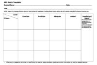 Rubric Materials – Alberta Assessment Consortium intended for Blank Rubric Template