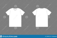 T-Shirt Template. Flat V Neck. White Color. Stock Vector for Blank V Neck T Shirt Template