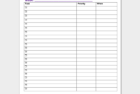 Things To Do List Template – 20+ Printable Checklists in Words Their Way Blank Sort Template