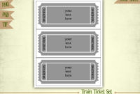 Train Ticket Invitation Set Digital Collage Sheet Layered pertaining to Blank Train Ticket Template