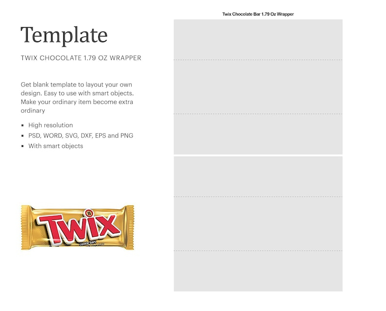 Twix Chocolate Bar 1.79 Oz Blank Wrapper Template Cookie pertaining to Free Blank Candy Bar Wrapper Template