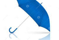 Vector 3D Realistic Render Blue Blank Umbrella Icon inside Blank Umbrella Template
