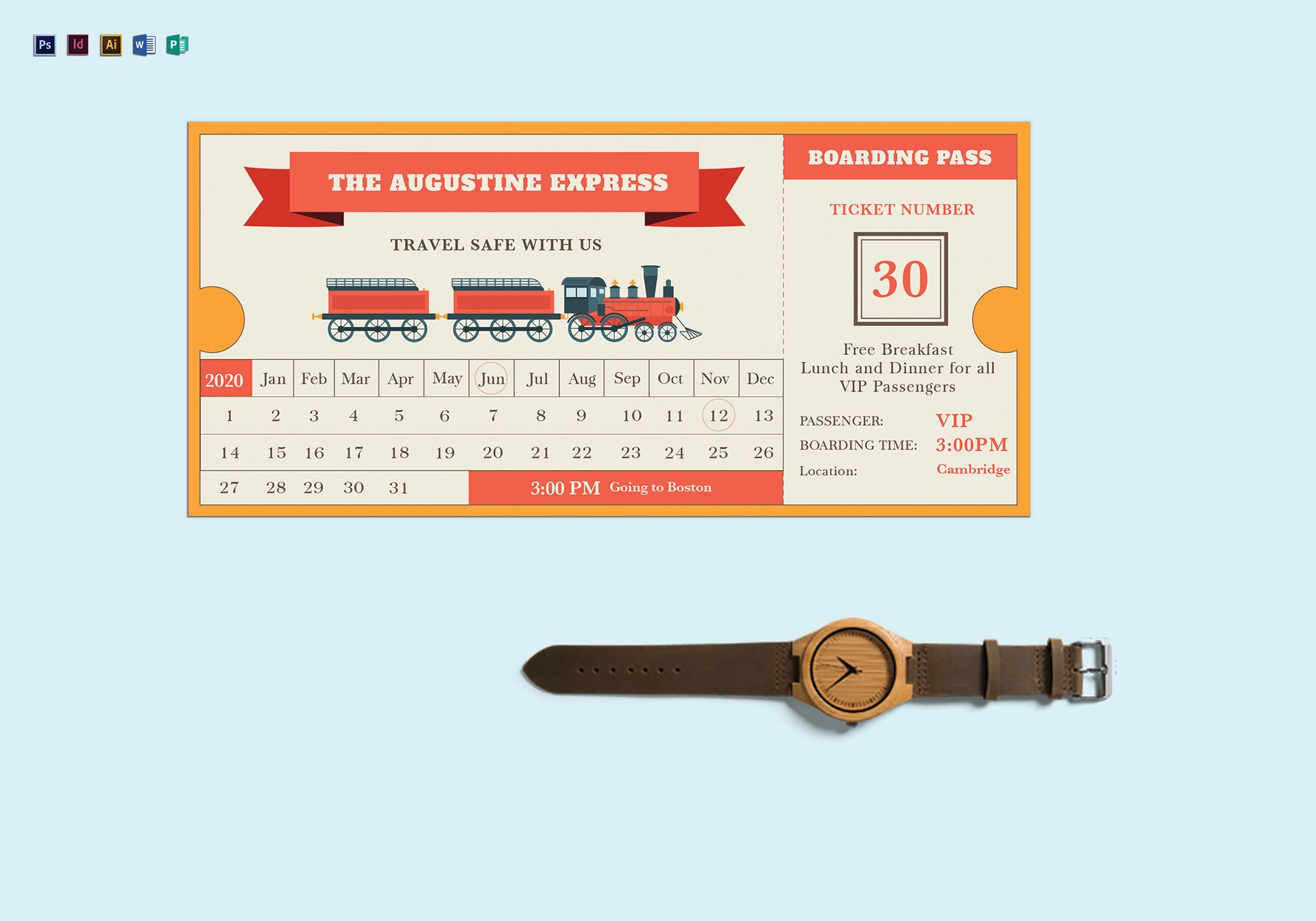 Vector Train Ticket Design Template In Psd, Word pertaining to Blank Train Ticket Template