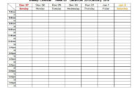 Weekly Calendar Template Pdf – Calendar Printable Week regarding Printable Blank Daily Schedule Template