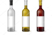 Wine Realistic 3D Bottle With Blank White Label Template with Blank Wine Label Template